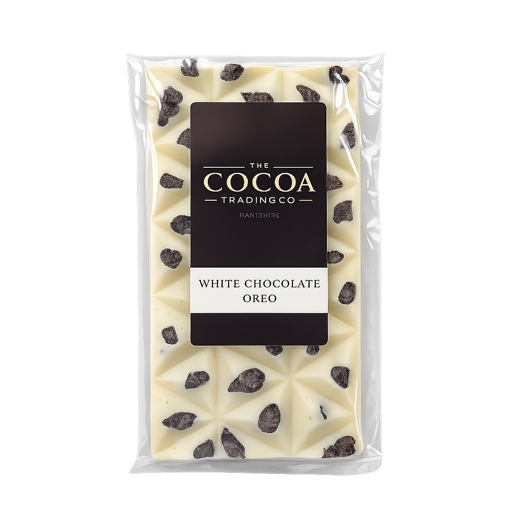 28% Belgian white chocolate bar with Oreo