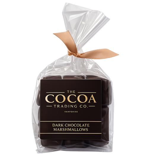 Giant Belgian dark chocolate coated marshmallows